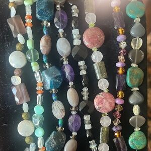 Multi colored Semi Precious Stones w/ Sterling/Brass hardware bracelet SURPRISE!